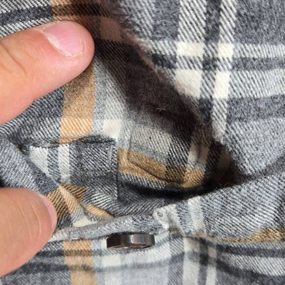 Duluth Trading Shirt Mens XL Tsll Plaid Magna Ready Relaxed Fit Magnet Closure - Picture 7 of 14